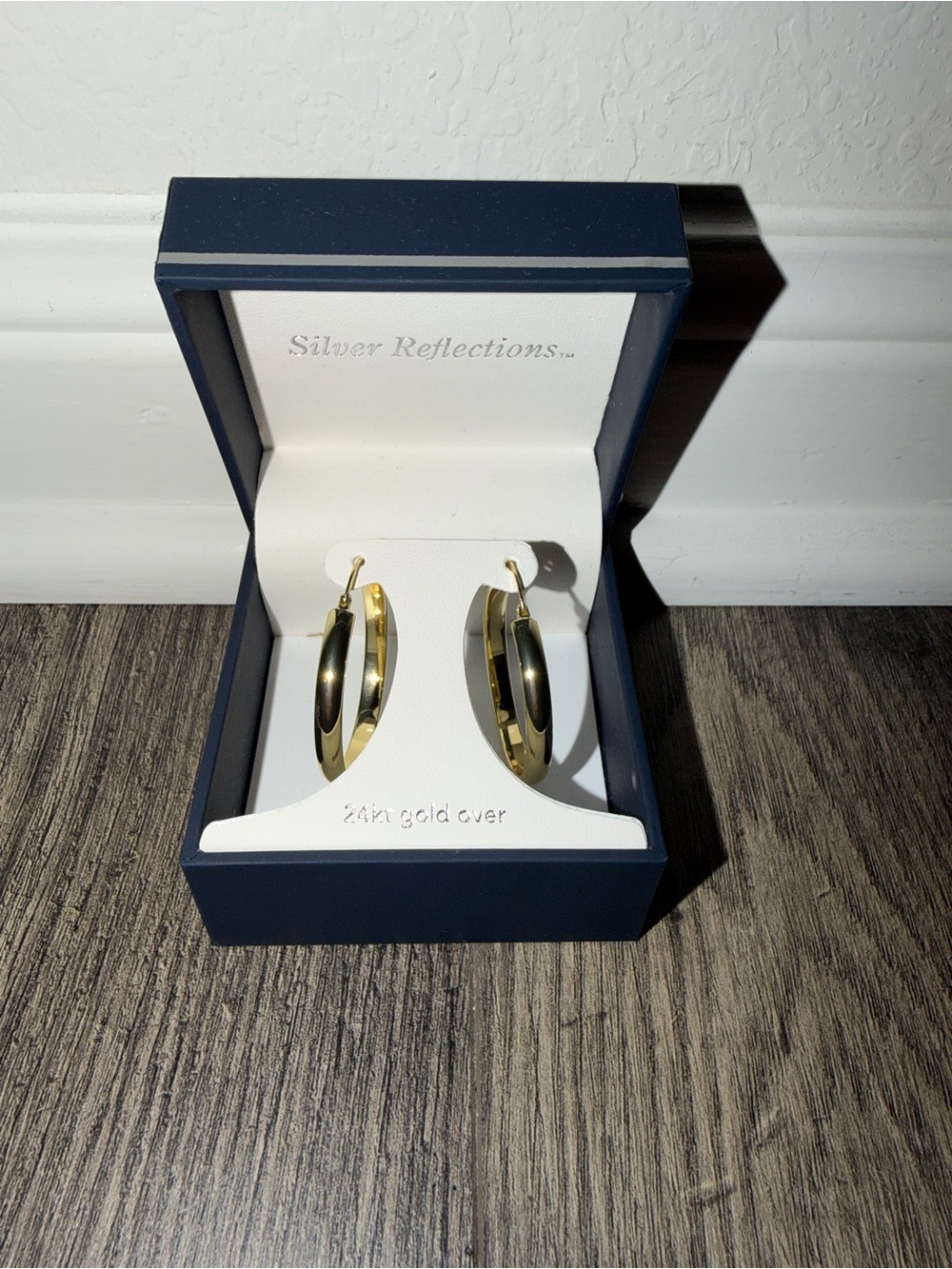 Silver Reflections 24kt Gold Over Hoop Earrings